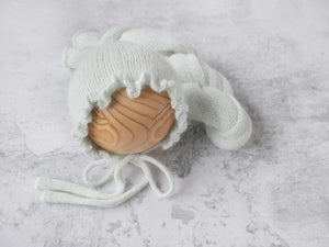 RTS ruffle brim bonnet and wrap set  - MISTY