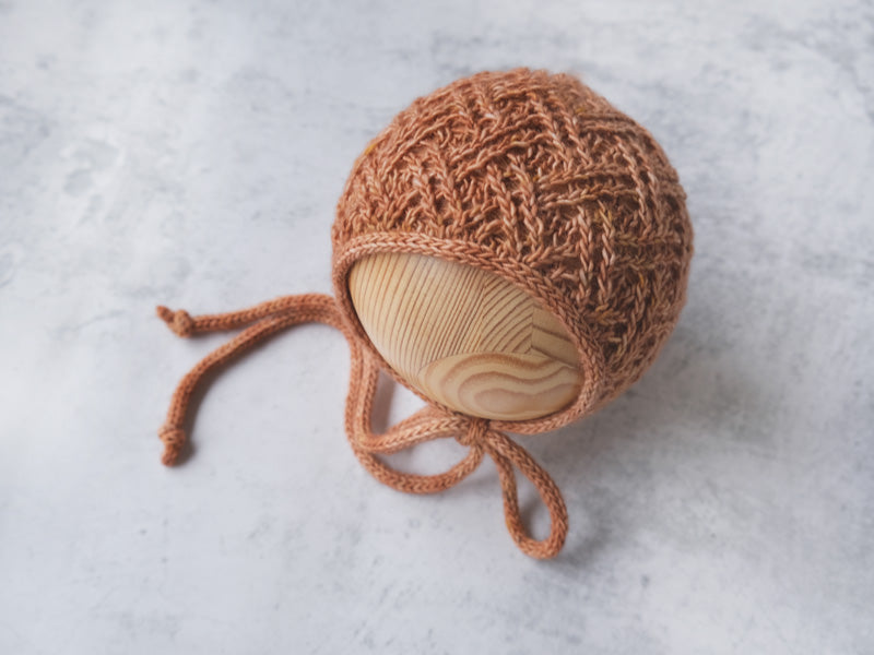 RTS 'CASSEY' newborn bonnet - COPPER (*LIMITED EDITION)