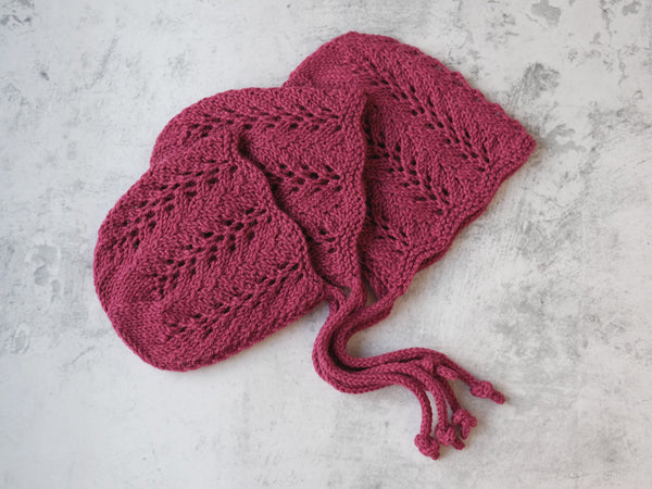 RTS 'LUCIA' sitter bonnets 6-9months, 9-12months and 1-3years - cranberry